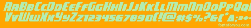 campjusticeexpandital Font – Green Fonts on Orange Background