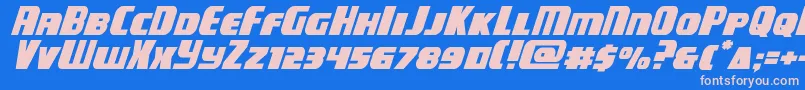 campjusticeexpandital Font – Pink Fonts on Blue Background