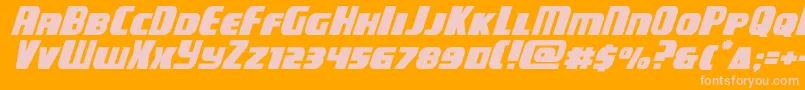 campjusticeexpandital Font – Pink Fonts on Orange Background