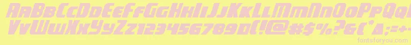 campjusticeexpandital Font – Pink Fonts on Yellow Background