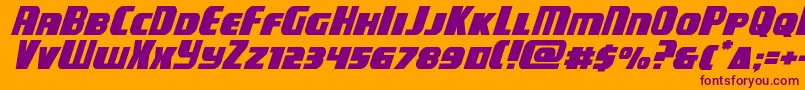 Шрифт campjusticeexpandital – фиолетовые шрифты на оранжевом фоне