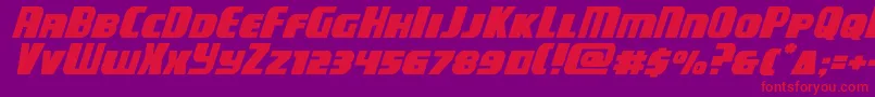 campjusticeexpandital Font – Red Fonts on Purple Background