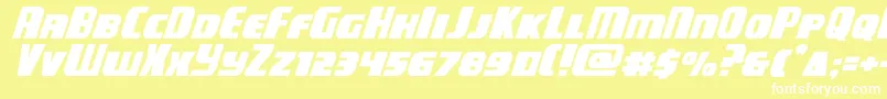 campjusticeexpandital Font – White Fonts on Yellow Background