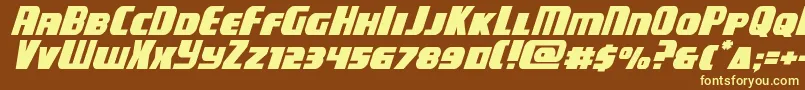 campjusticeexpandital-fontti – keltaiset fontit ruskealla taustalla