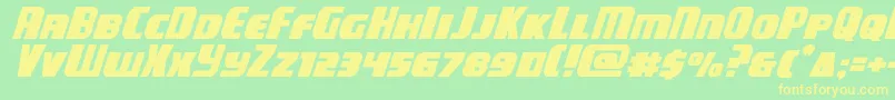 campjusticeexpandital Font – Yellow Fonts on Green Background