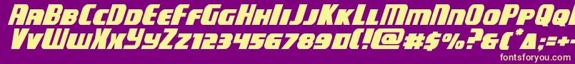 campjusticeexpandital Font – Yellow Fonts on Purple Background