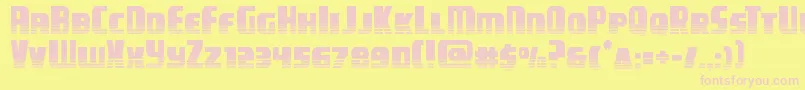 campjusticehalftone-Schriftart – Rosa Schriften auf gelbem Hintergrund