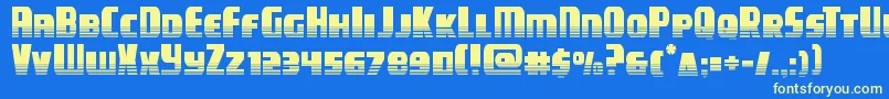 campjusticehalftone Font – Yellow Fonts on Blue Background