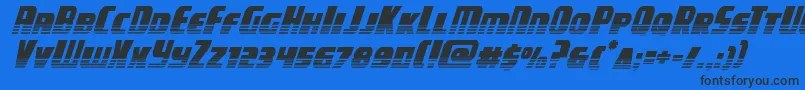 campjusticehalftoneital Font – Black Fonts on Blue Background