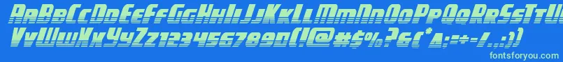 campjusticehalftoneital Font – Green Fonts on Blue Background