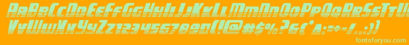 campjusticehalftoneital Font – Green Fonts on Orange Background