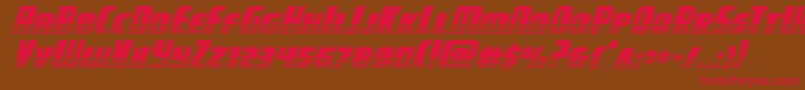 campjusticehalftoneital-Schriftart – Rote Schriften auf braunem Hintergrund