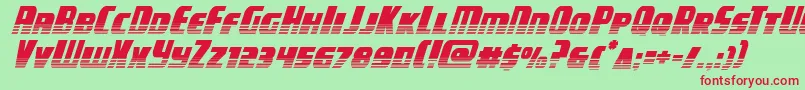 campjusticehalftoneital Font – Red Fonts on Green Background