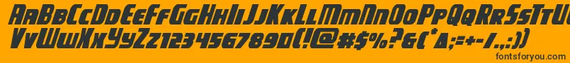 campjusticeital Font – Black Fonts on Orange Background