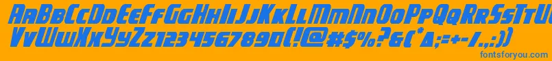 campjusticeital Font – Blue Fonts on Orange Background