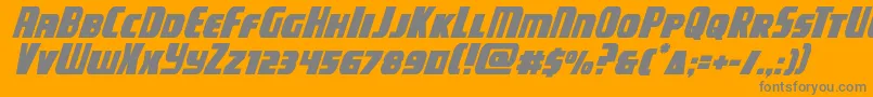 campjusticeital Font – Gray Fonts on Orange Background