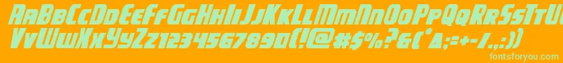 campjusticeital Font – Green Fonts on Orange Background