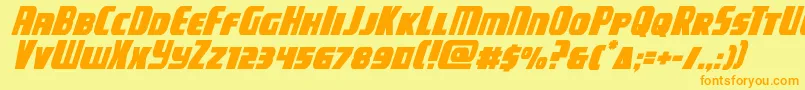 campjusticeital Font – Orange Fonts on Yellow Background