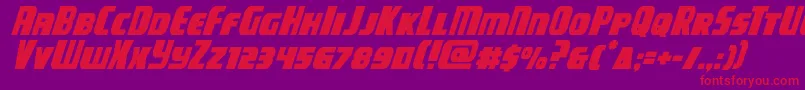 campjusticeital Font – Red Fonts on Purple Background