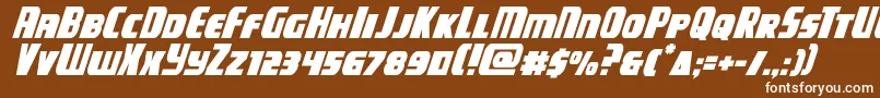 campjusticeital Font – White Fonts on Brown Background