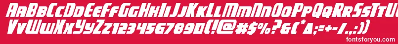 campjusticeital Font – White Fonts on Red Background