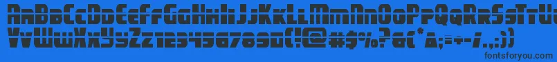 Шрифт campjusticelaser – чёрные шрифты на синем фоне