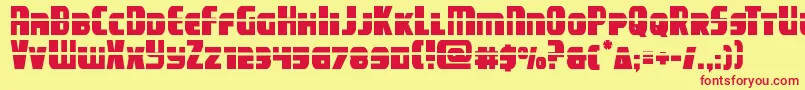 Шрифт campjusticelaser – красные шрифты на жёлтом фоне
