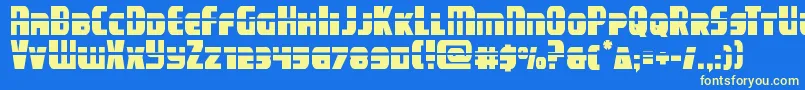 campjusticelaser Font – Yellow Fonts on Blue Background