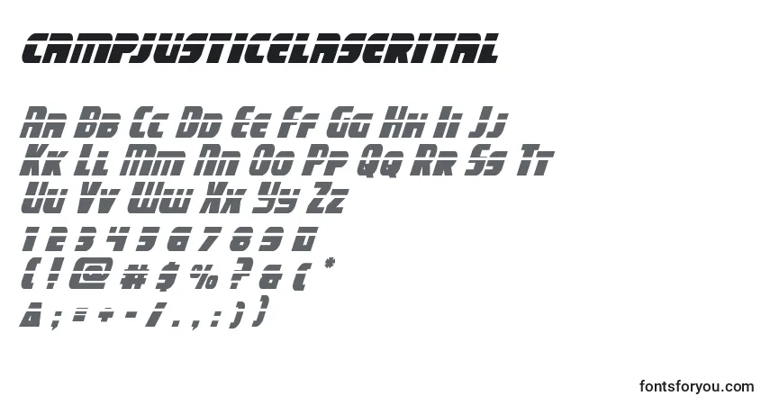 Campjusticelaseritalフォント–アルファベット、数字、特殊文字