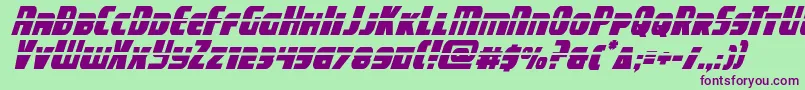 campjusticelaserital Font – Purple Fonts on Green Background