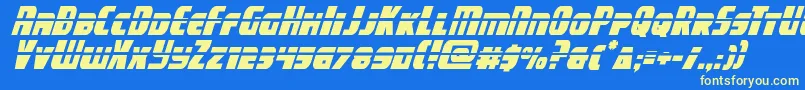 campjusticelaserital Font – Yellow Fonts on Blue Background