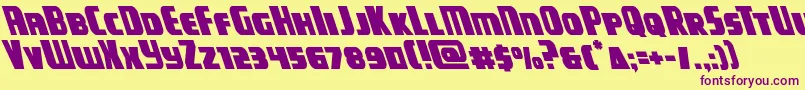 campjusticeleft Font – Purple Fonts on Yellow Background