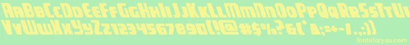 フォントcampjusticeleft – 黄色の文字が緑の背景にあります