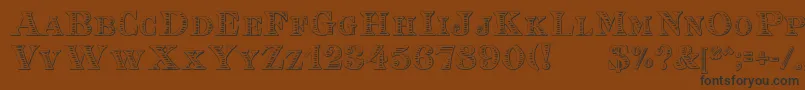 EingraviertBeveled-fontti – mustat fontit ruskealla taustalla