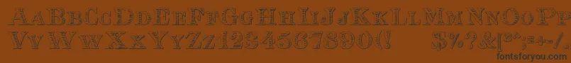 EingraviertBeveled Font – Black Fonts on Brown Background