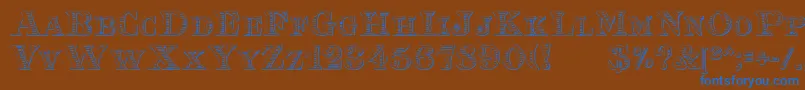 EingraviertBeveled Font – Blue Fonts on Brown Background