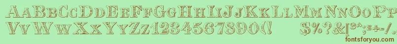 EingraviertBeveled Font – Brown Fonts on Green Background