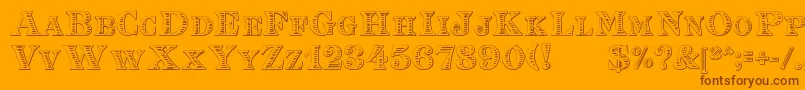 EingraviertBeveled Font – Brown Fonts on Orange Background