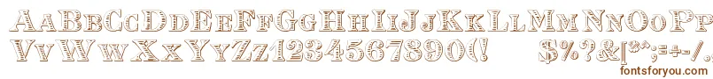 EingraviertBeveled-fontti – ruskeat fontit valkoisella taustalla