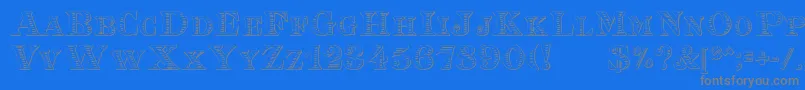 EingraviertBeveled-Schriftart – Graue Schriften auf blauem Hintergrund