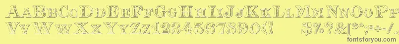 EingraviertBeveled Font – Gray Fonts on Yellow Background