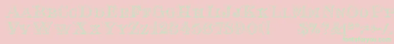 EingraviertBeveled Font – Green Fonts on Pink Background