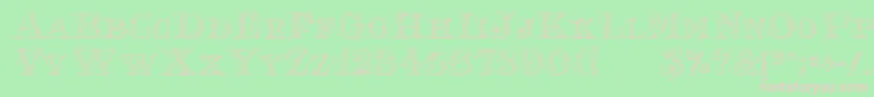 EingraviertBeveled-fontti – vaaleanpunaiset fontit vihreällä taustalla