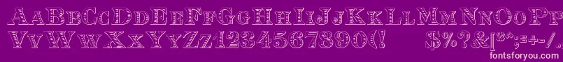 EingraviertBeveled Font – Pink Fonts on Purple Background