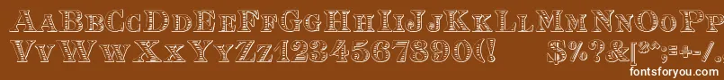 EingraviertBeveled Font – White Fonts on Brown Background