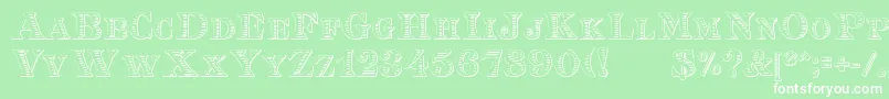 EingraviertBeveled Font – White Fonts on Green Background