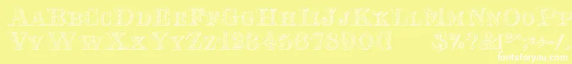 EingraviertBeveled Font – White Fonts on Yellow Background