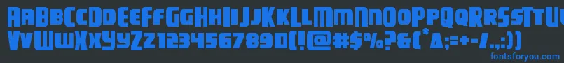 campjusticemidcase Font – Blue Fonts on Black Background