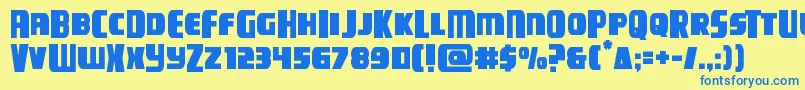 campjusticemidcase Font – Blue Fonts on Yellow Background
