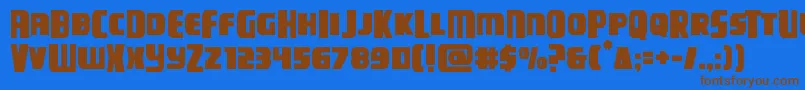 campjusticemidcase Font – Brown Fonts on Blue Background